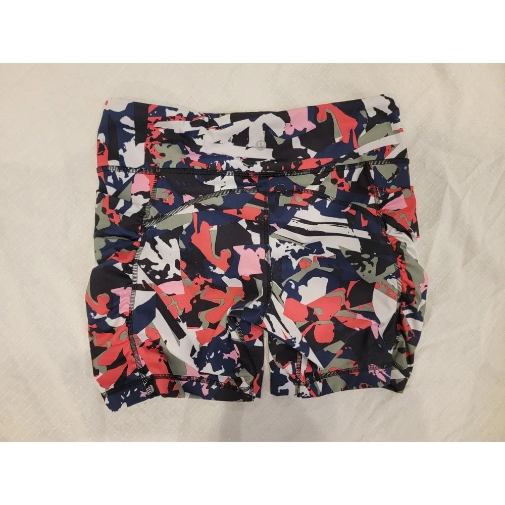 Lululemon Speed Track Short Pop Cut‎ Boom Juice Multi Pockets Women Size 8